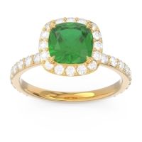 Halo Pave Cushion Candra Ring