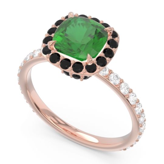 Halo Pave Cushion Candra Ring