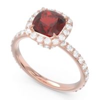 Halo Pave Cushion Candra Ring