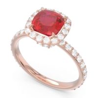 Halo Pave Cushion Candra Ring