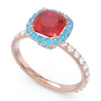 Halo Pave Cushion Candra Ring