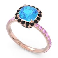 Halo Pave Cushion Candra Ring