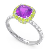 Halo Pave Cushion Candra Ring