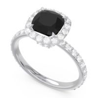 Halo Pave Cushion Candra Ring