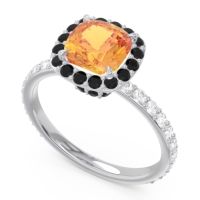 Halo Pave Cushion Candra Ring