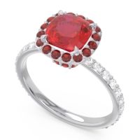Halo Pave Cushion Candra Ring