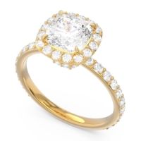Halo Pave Cushion Candra Ring