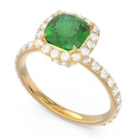 Halo Pave Cushion Candra Ring