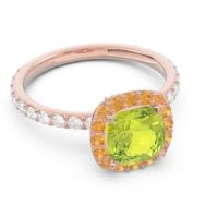 Halo Pave Cushion Candra Ring