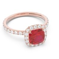 Halo Pave Cushion Candra Ring