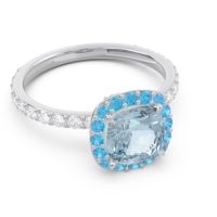 Halo Pave Cushion Candra Ring