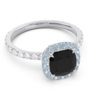Halo Pave Cushion Candra Ring