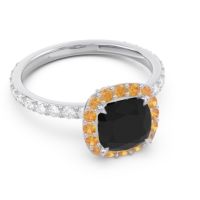 Halo Pave Cushion Candra Ring
