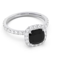 Halo Pave Cushion Candra Ring