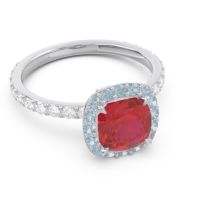 Halo Pave Cushion Candra Ring