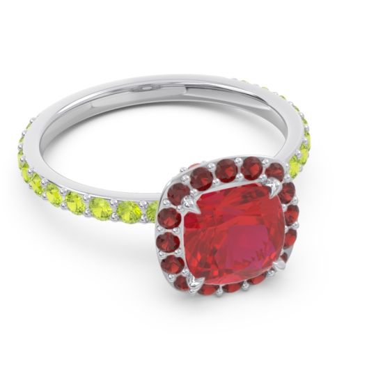 Halo Pave Cushion Candra Ring