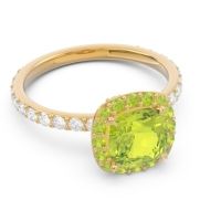 Halo Pave Cushion Candra Ring