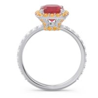 Halo Pave Cushion Candra Ring