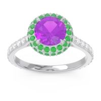 Halo Cathedral Pave Kataha Ring