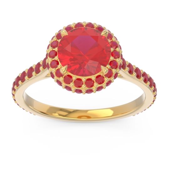 Halo Cathedral Pave Kataha Ring