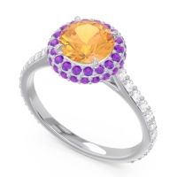 Halo Cathedral Pave Kataha Ring