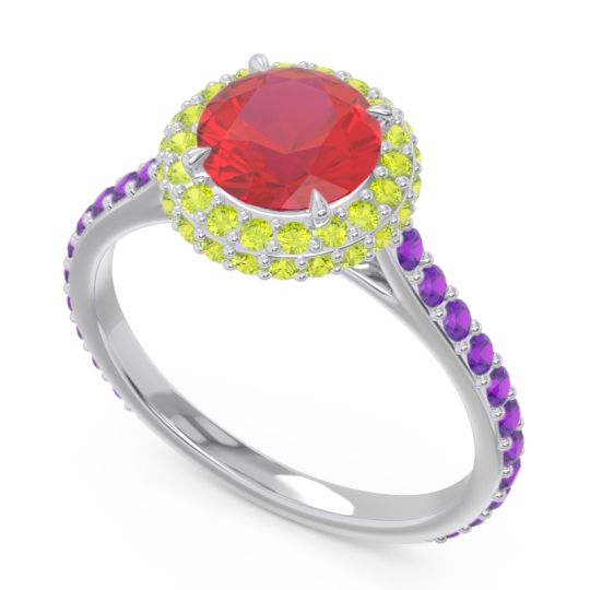 Halo Cathedral Pave Kataha Ring