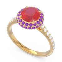 Halo Cathedral Pave Kataha Ring