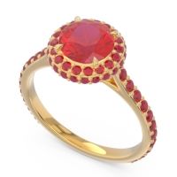 Halo Cathedral Pave Kataha Ring