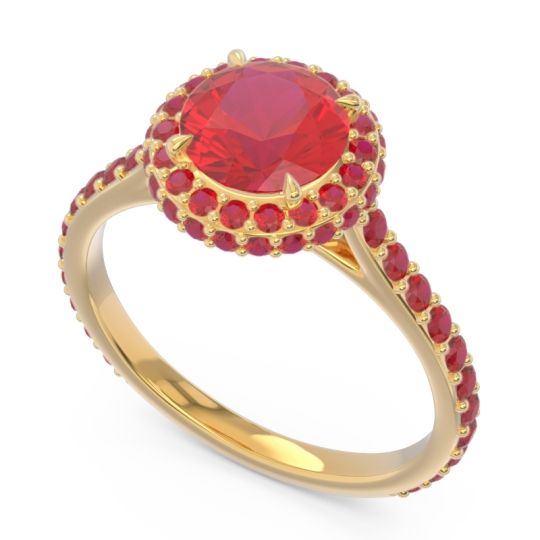 Halo Cathedral Pave Kataha Ring