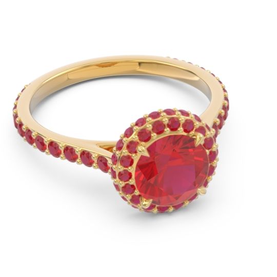 Halo Cathedral Pave Kataha Ring