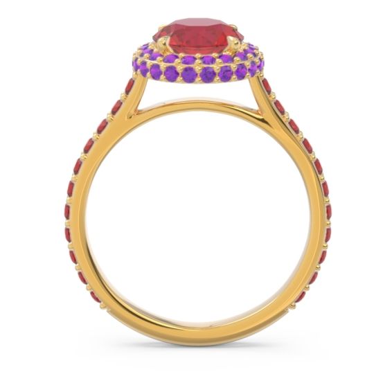 Halo Cathedral Pave Kataha Ring