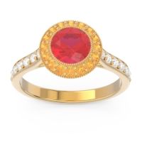 Halo Bezel Pave Paksman Ring