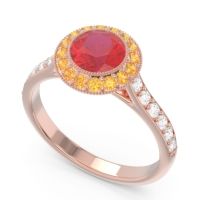Halo Bezel Pave Paksman Ring