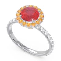 Halo Pave Attala Ring