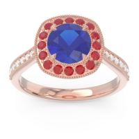 Halo Pave Milgrain Drumara Ring