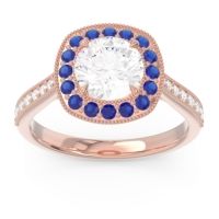 Halo Pave Milgrain Drumara Ring