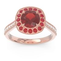 Halo Pave Milgrain Drumara Ring
