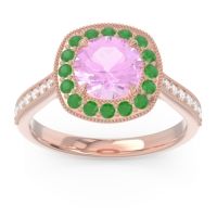 Halo Pave Milgrain Drumara Ring