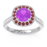 Halo Pave Milgrain Drumara Ring