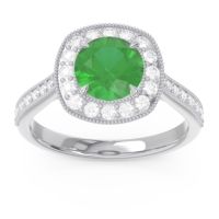 Halo Pave Milgrain Drumara Ring