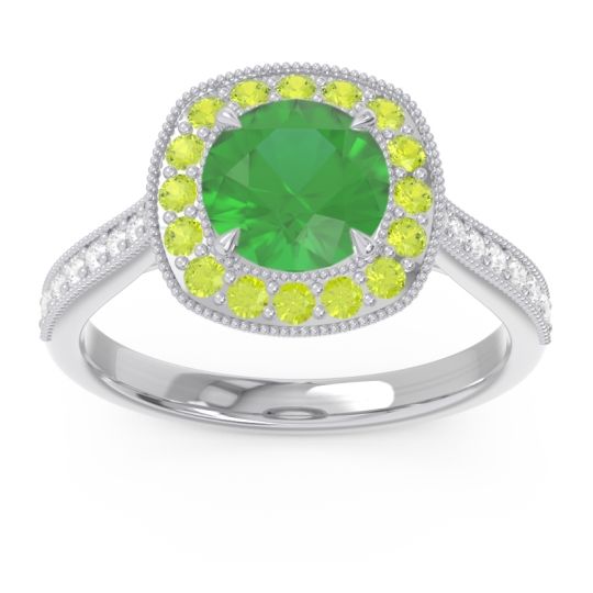 Halo Pave Milgrain Drumara Ring