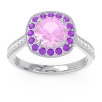 Halo Pave Milgrain Drumara Ring