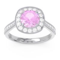 Halo Pave Milgrain Drumara Ring