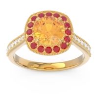 Halo Pave Milgrain Drumara Ring