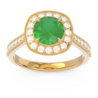 Halo Pave Milgrain Drumara Ring