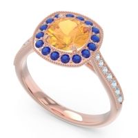 Halo Pave Milgrain Drumara Ring