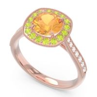 Halo Pave Milgrain Drumara Ring