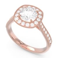 Halo Pave Milgrain Drumara Ring