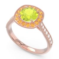 Halo Pave Milgrain Drumara Ring