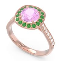 Halo Pave Milgrain Drumara Ring